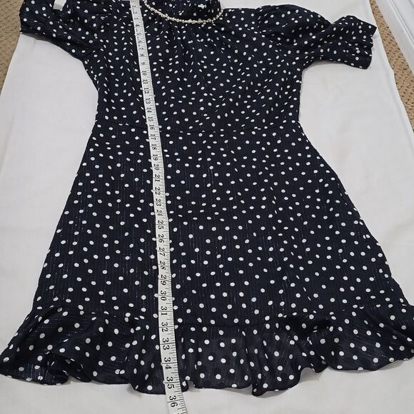 Sandro Pearl Crystal Polka Dot Mini Dress Size small (missing) - Picture 9 of 13